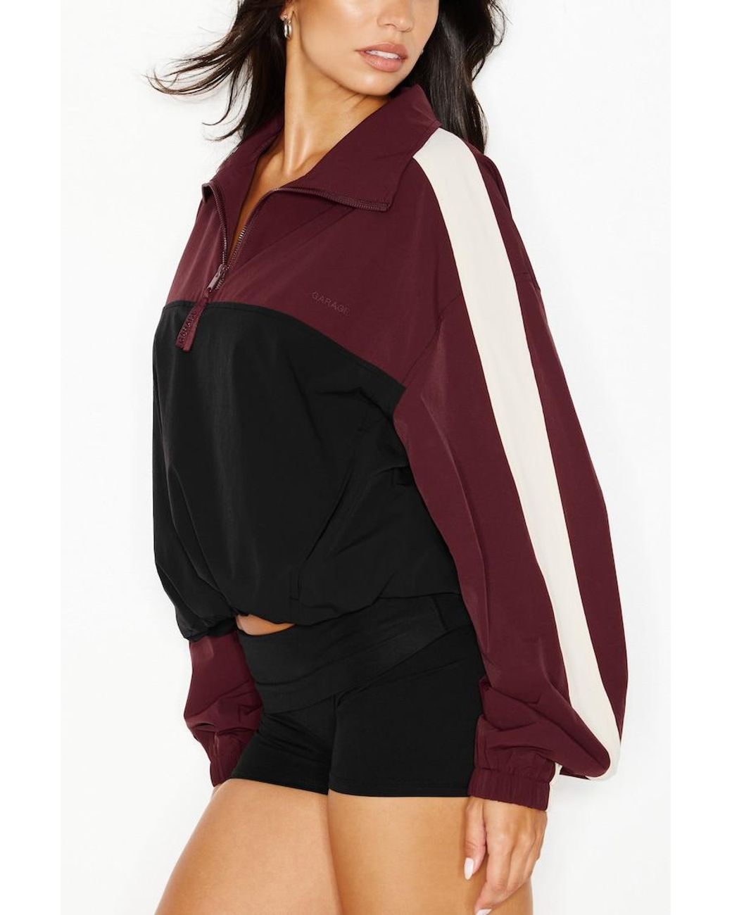 Garage Red Nylon Anorak Jacket