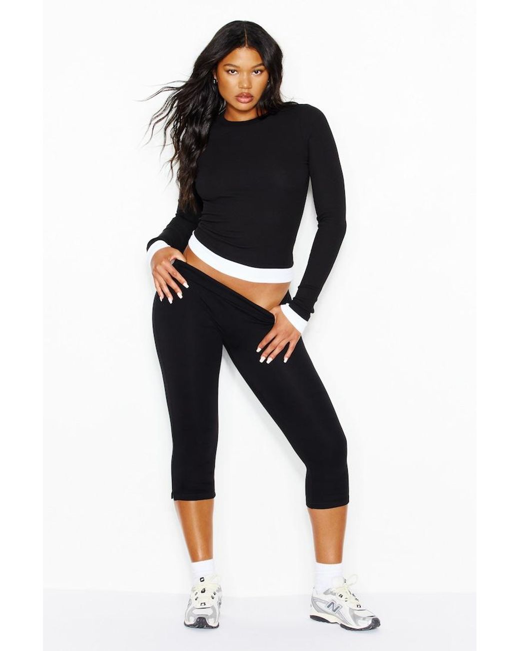 Garage Black Snatchrib Double Layer Longsleeve Top