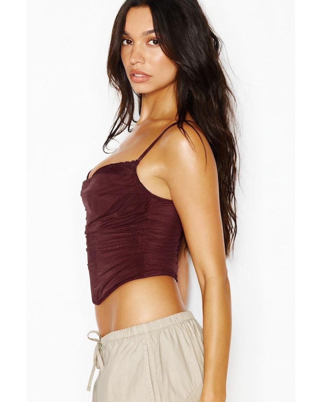 Garage Red Ally Mesh Peekaboo Bustier
