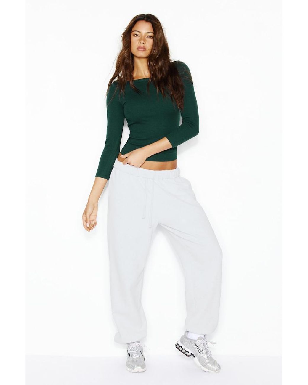 Garage Green Snatchrib 3/4 Sleeve Top