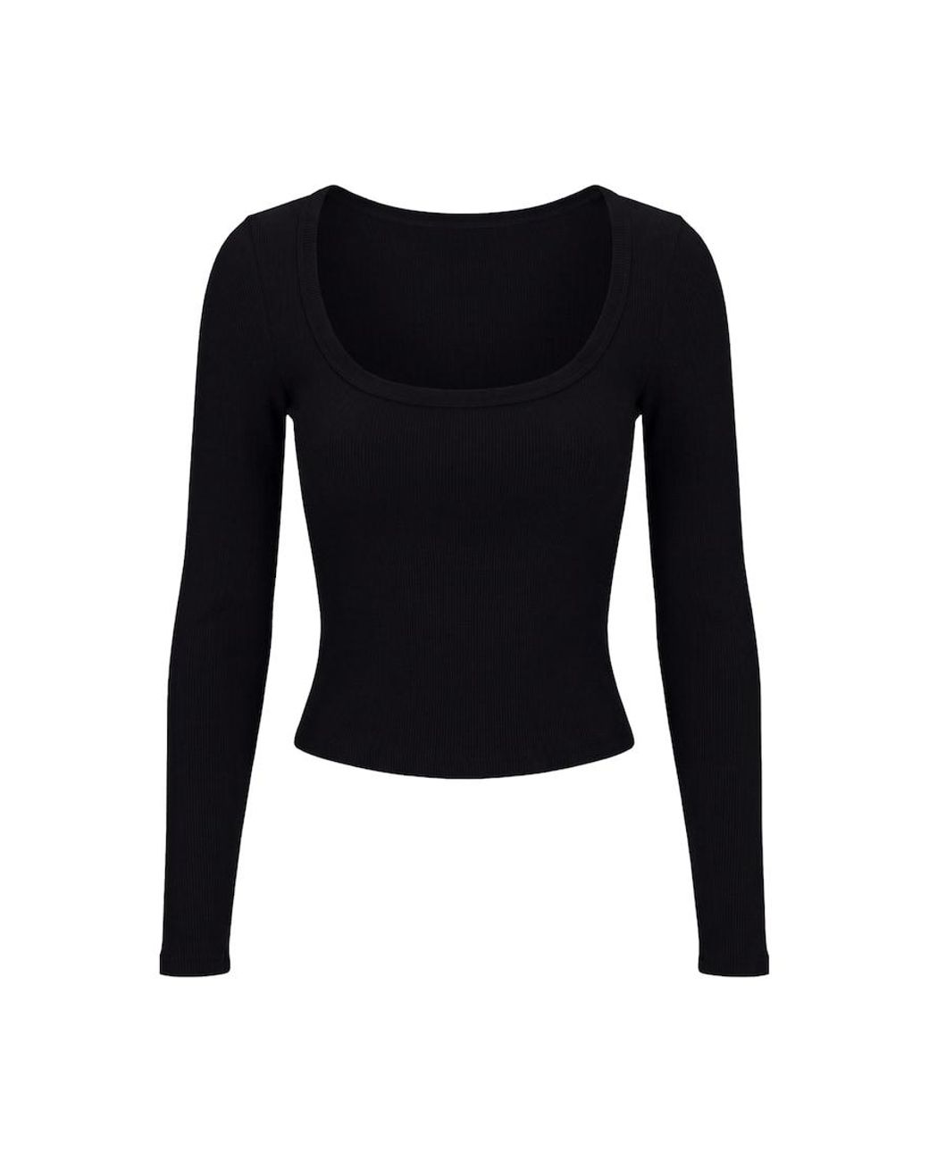 Garage Black Snatchrib Scoop Neck Longsleeve Top