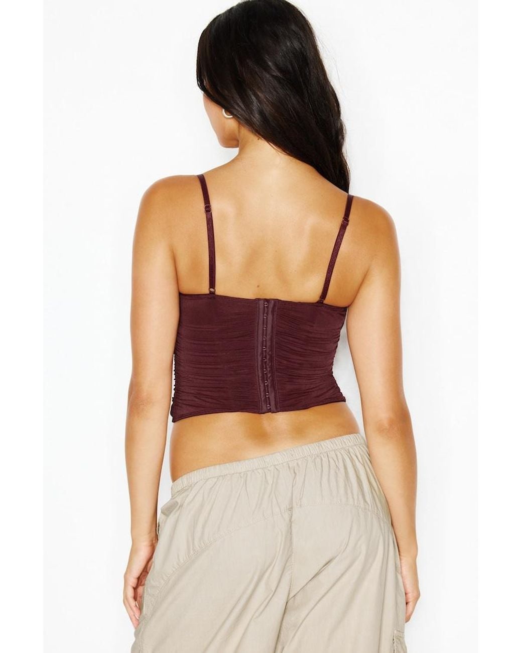 Garage Red Ally Mesh Peekaboo Bustier