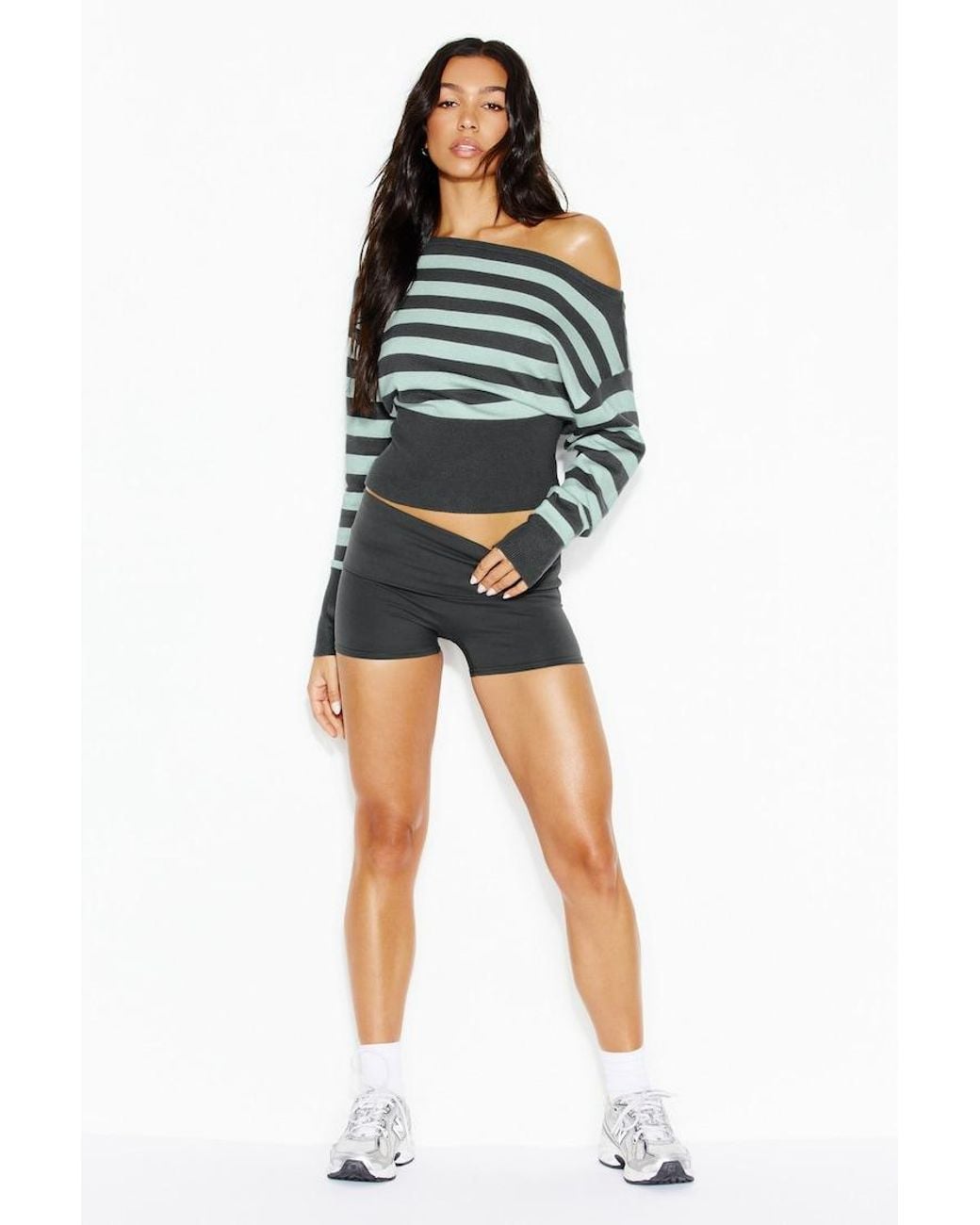 Garage Green Off Shoulder Reset Long Sleeve Top