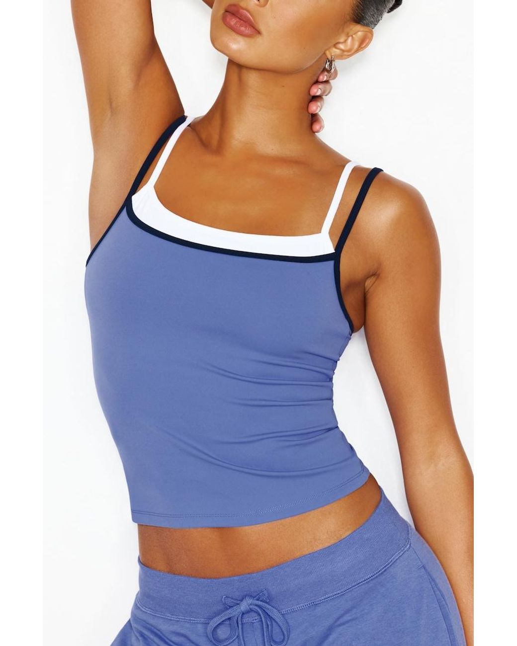 Garage Blue Sleek Double Layer Cami Top