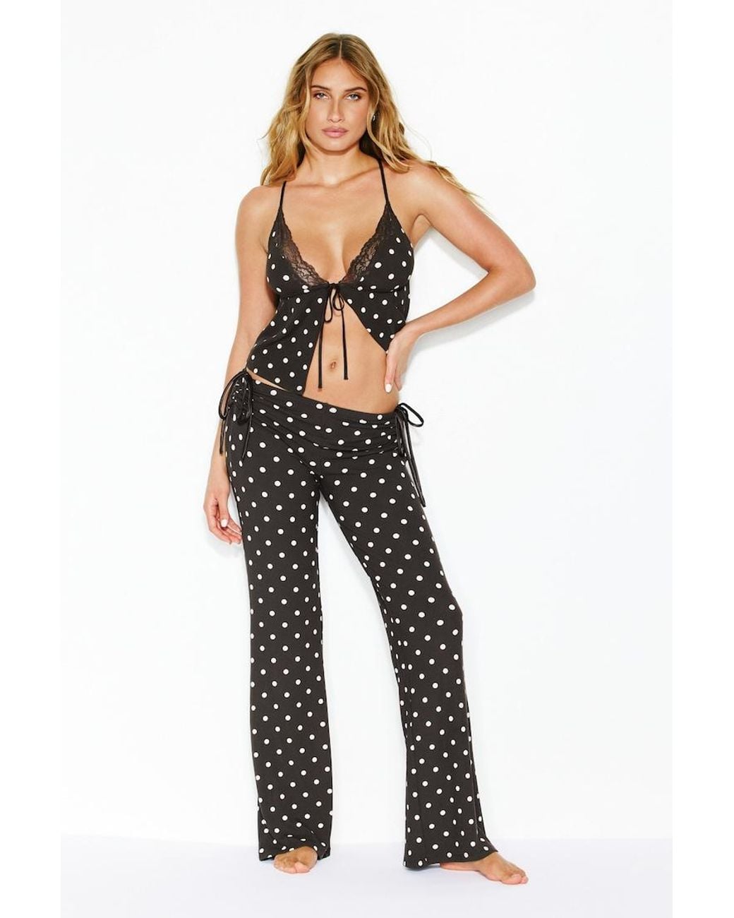 Garage Black Supersoft Ribbed Flyaway Cami Top