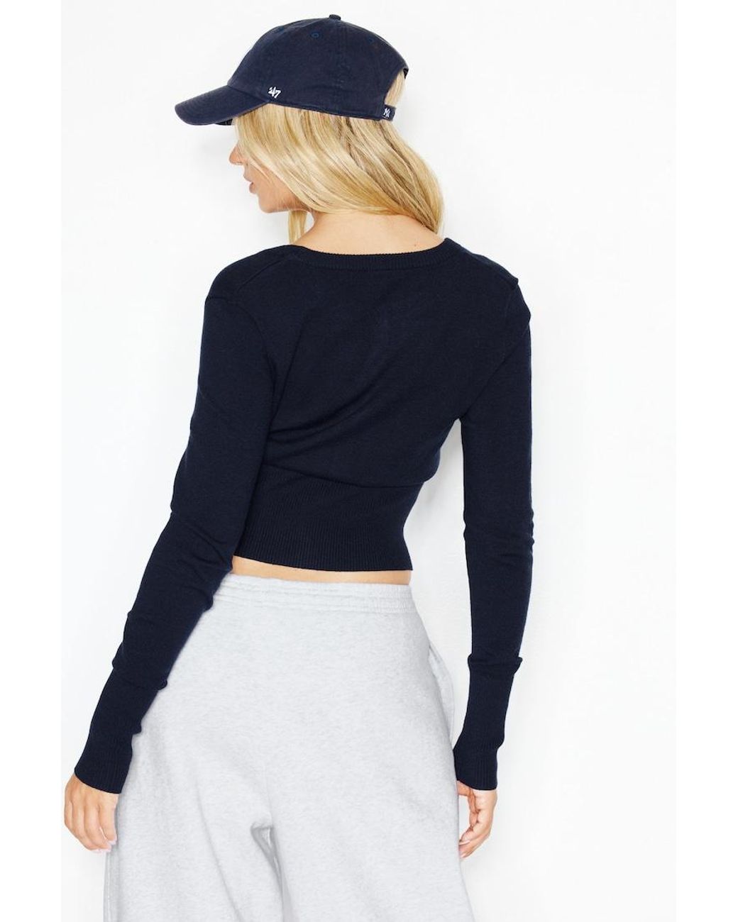 Garage Blue Clean Cinch Waist Cardigan