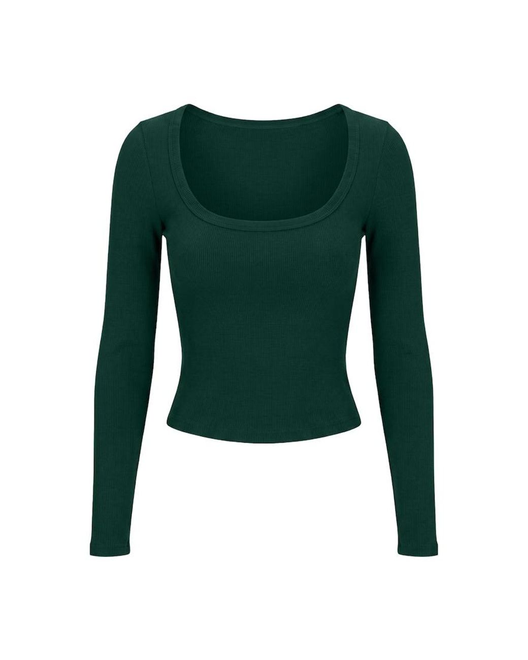 Garage Green Snatchrib Scoop Neck Longsleeve Top