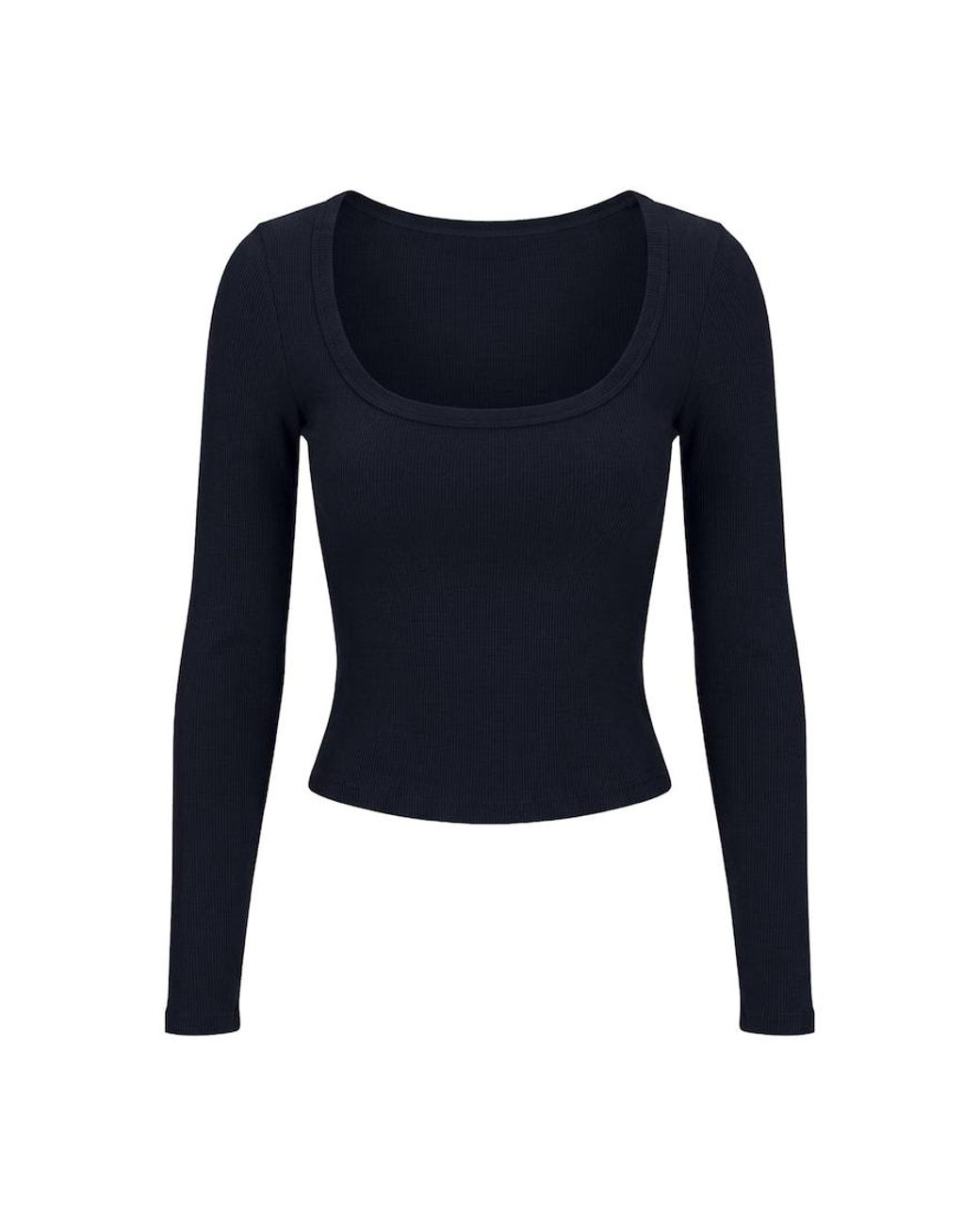 Garage Blue Snatchrib Scoop Neck Longsleeve Top