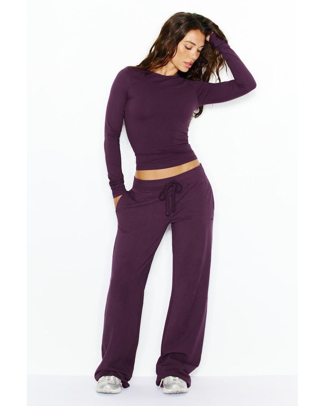 Garage Purple Sleek Crewneck Longsleeve Top
