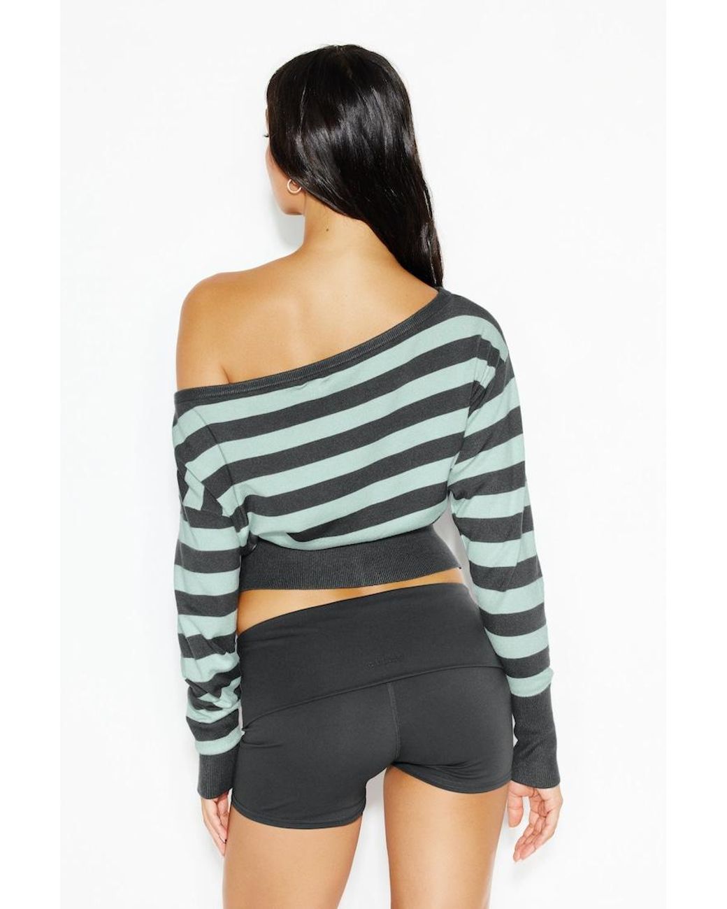 Garage Green Off Shoulder Reset Long Sleeve Top
