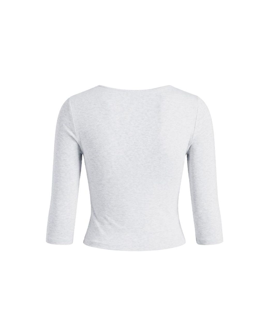 Garage White Plunge 3/4 Sleeve Top