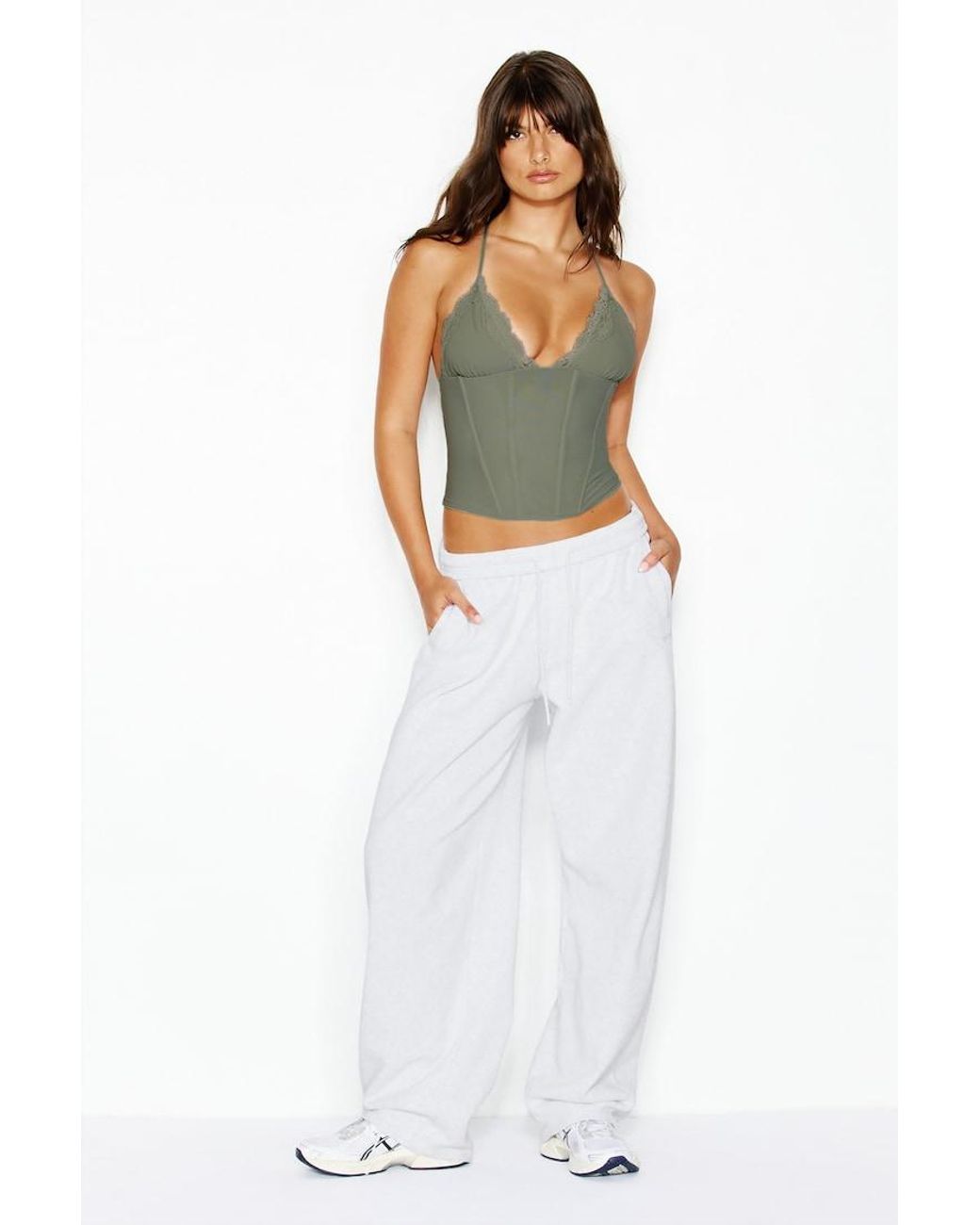 Garage Green Adela Lace Trim Cami Corset