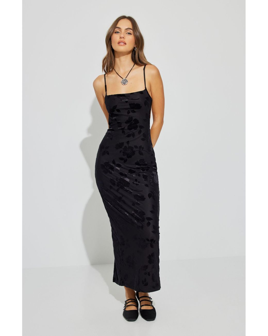knee length dresses for ladies Grasie Midi Dress - Black