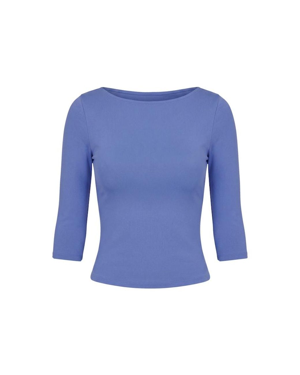 Garage Blue Sleek 3/4 Sleeve Boatneck Top