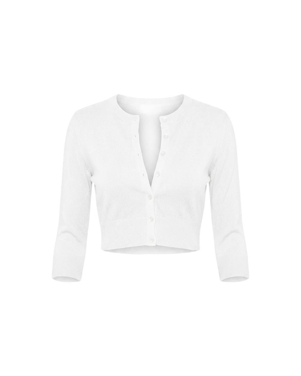 Garage White Ultra Cropped Cardigan Long Sleeve Top