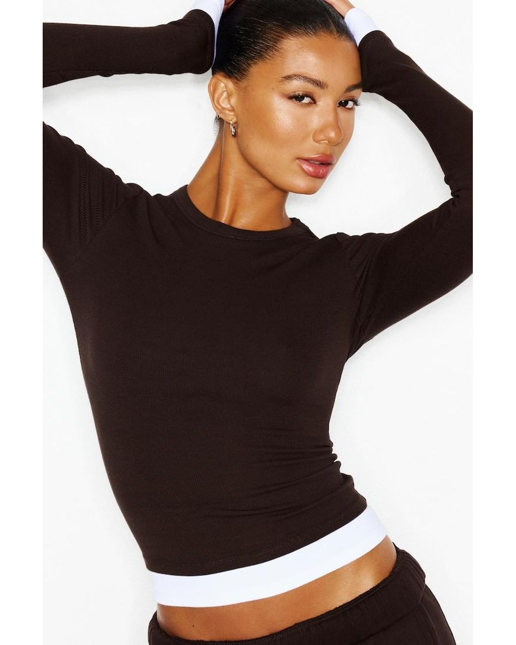 Garage Black Snatchrib Double Layer Longsleeve Top