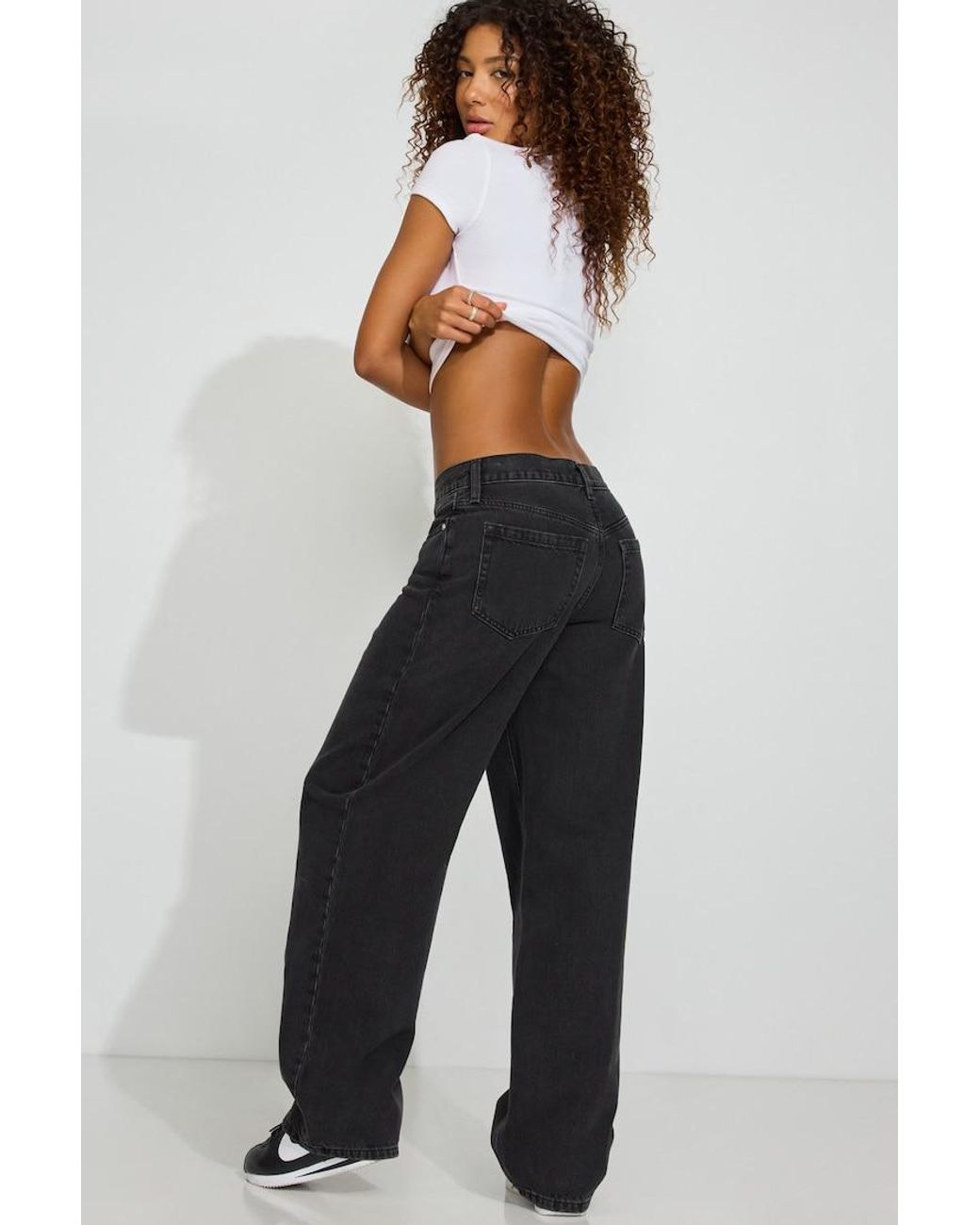 Garage Black Low Rise Baggy Jeans