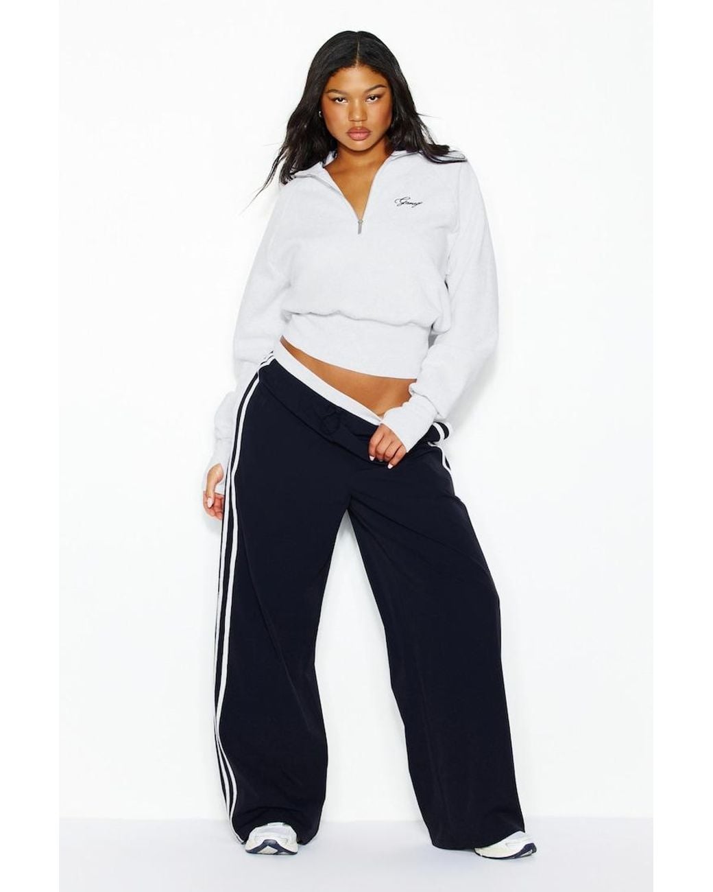 Garage White Ultrafleece Funnel Half Zip Sweatshirt