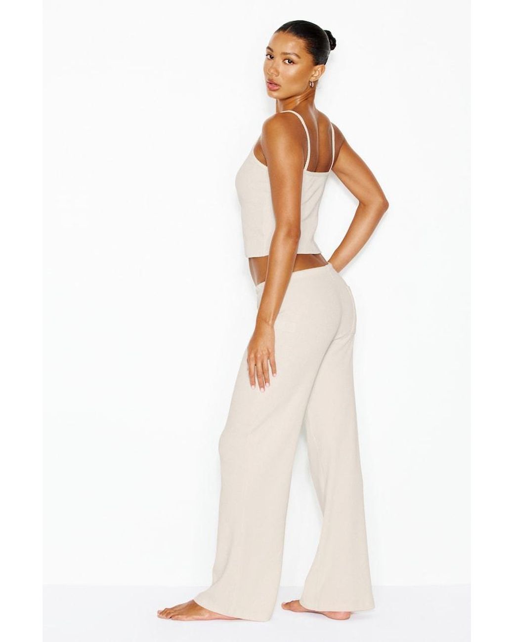 Garage White Waffle Pants