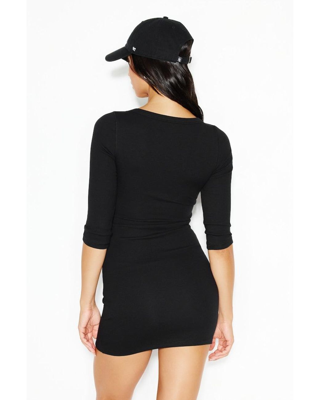 Garage Black Surplice Wrap Mini Dress
