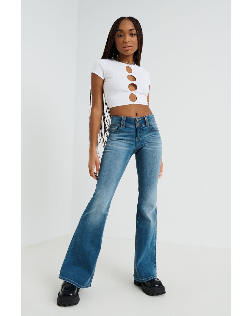 Low rise cheap blue jeans