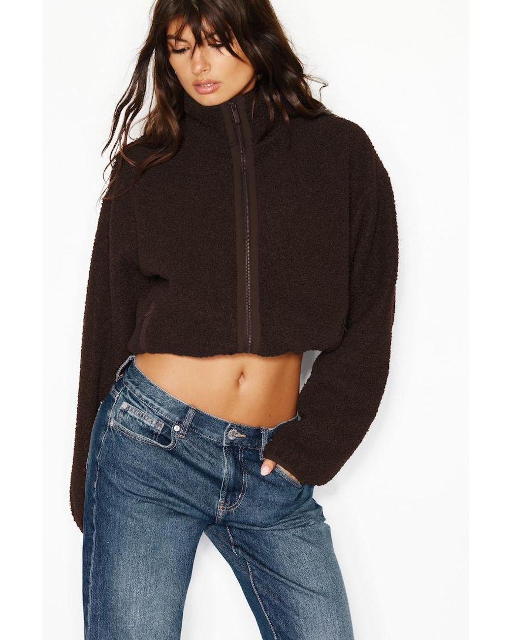 Garage Black Sherpa Full Zip Jacket