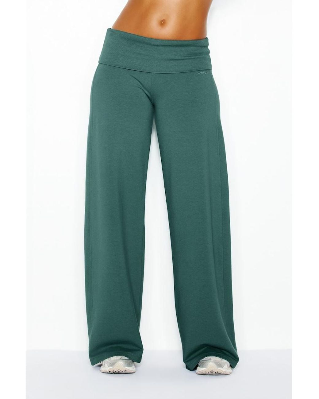 Garage Green Brushed Stretchterry Wide Leg Pants