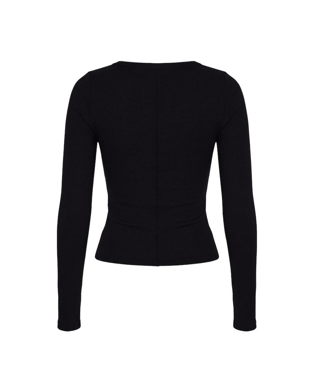 Garage Black Snatchrib Scoop Neck Longsleeve Top