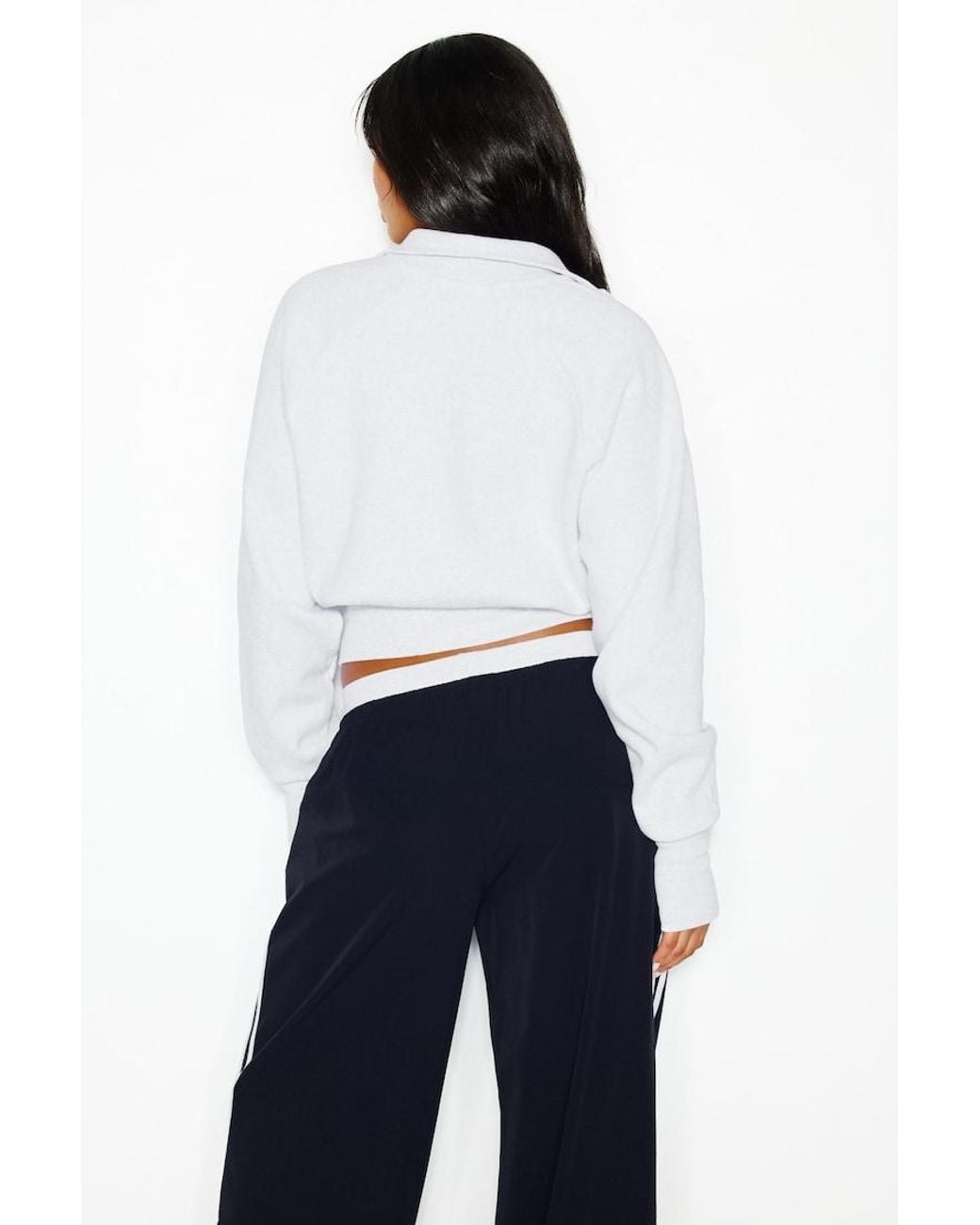 Garage White Ultrafleece Funnel Half Zip Sweatshirt