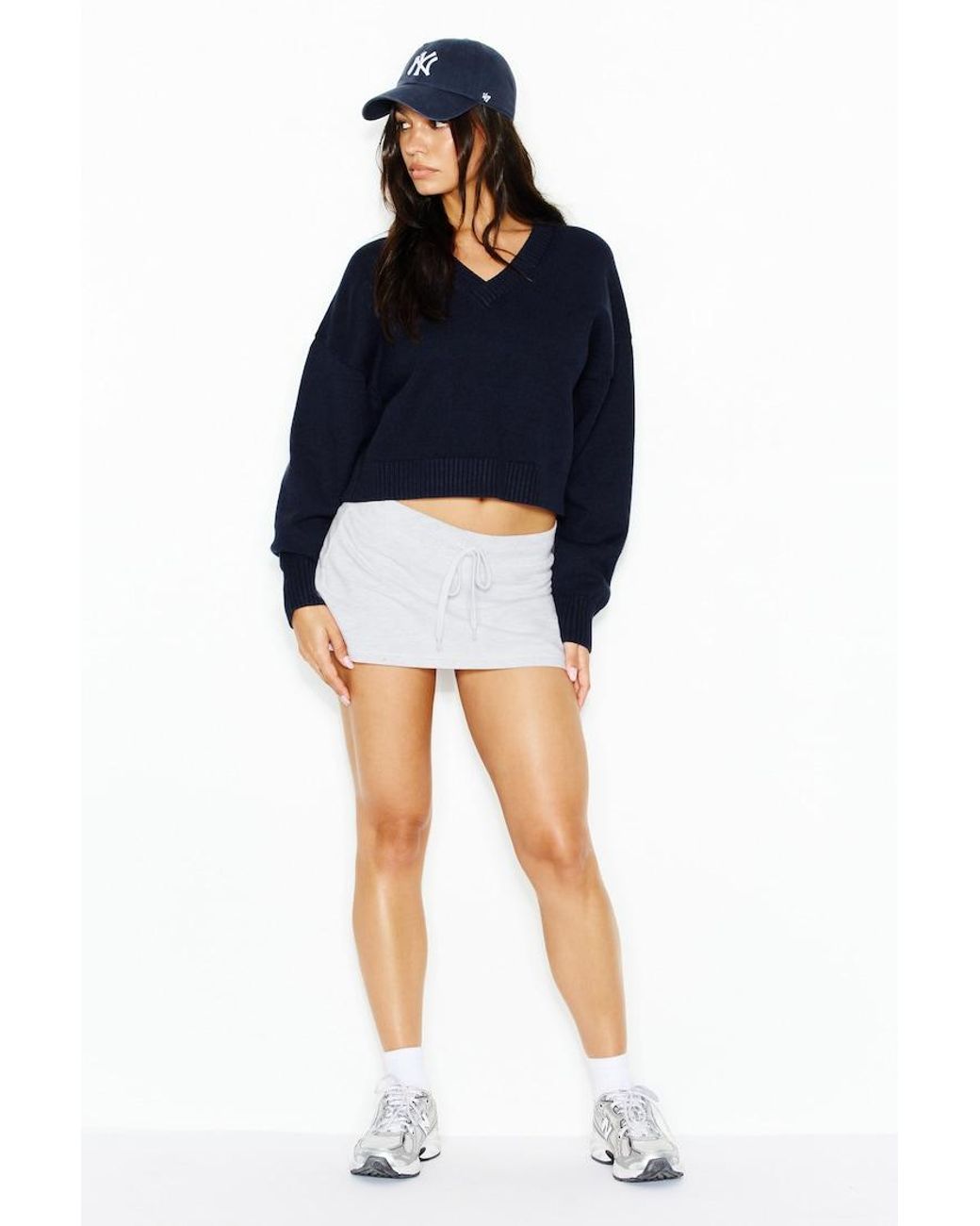 Garage Blue Throwover V-Neck Sweater