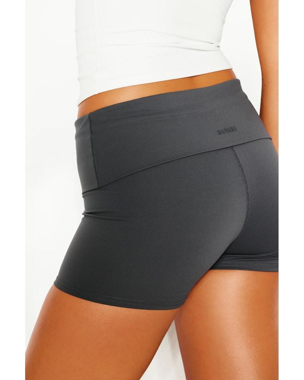 Garage Black Active Foldover Booty Shorts