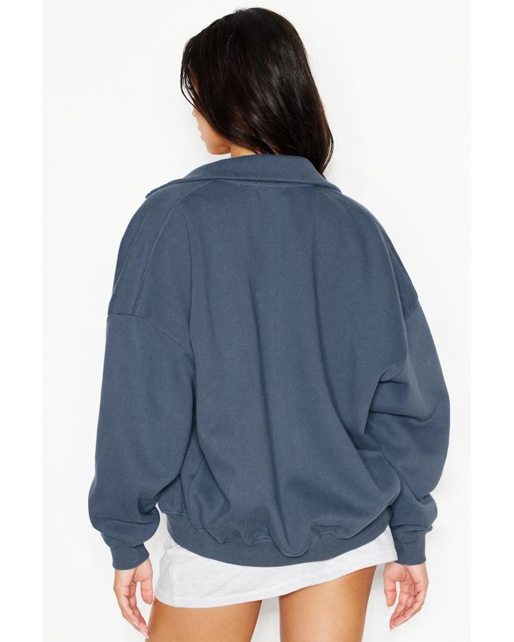 Garage Blue Ultrafleece Mockneck Full Zip Sweatshirt