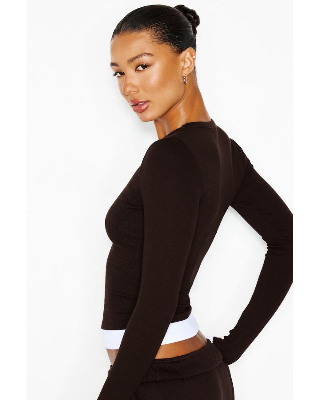 Garage Black Snatchrib Double Layer Longsleeve Top
