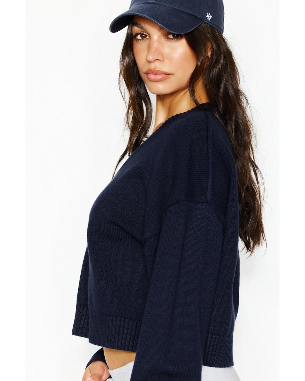 Garage Blue Throwover V-Neck Sweater