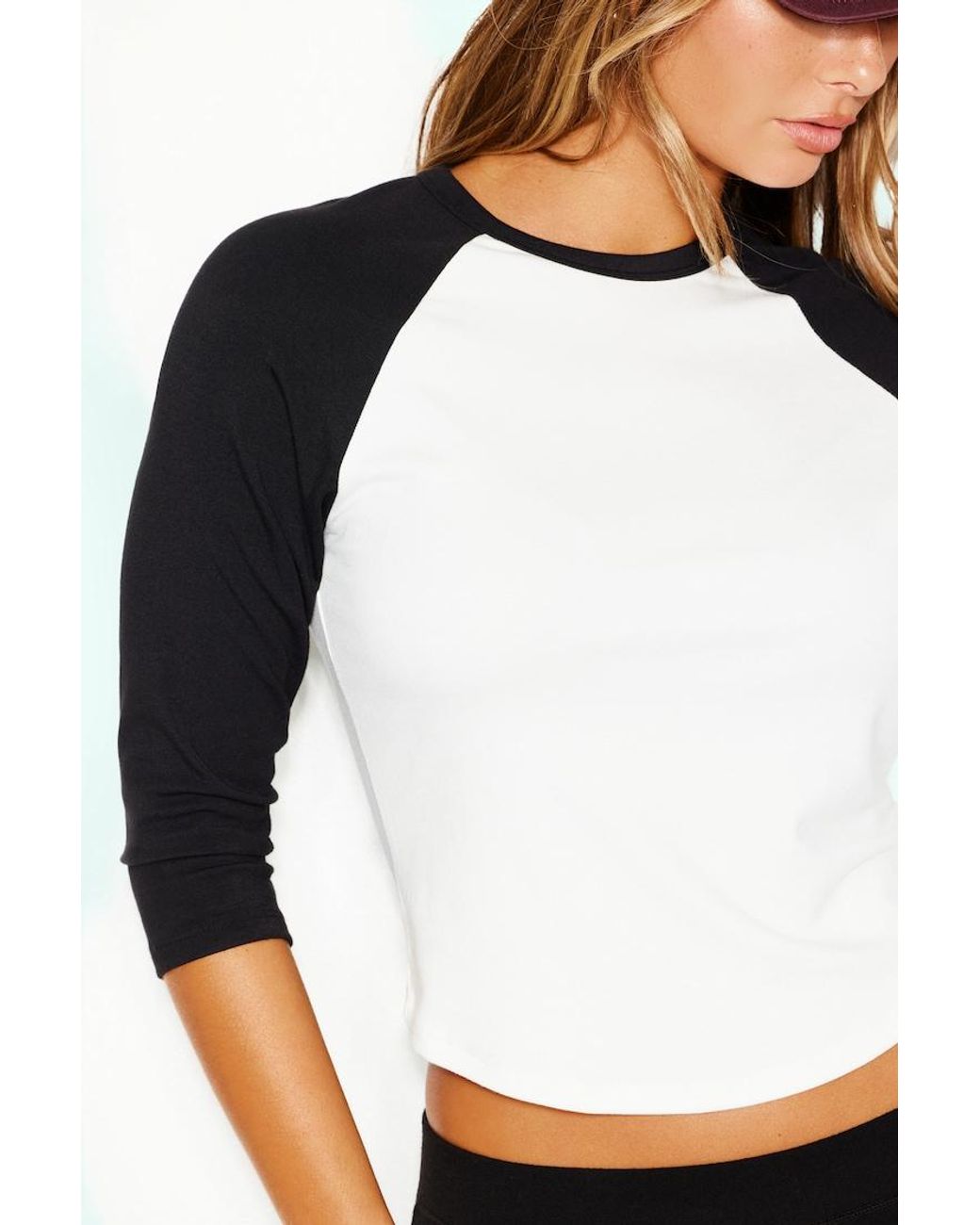 Garage Black Raglan Baseball 3/4 Sleeve Top