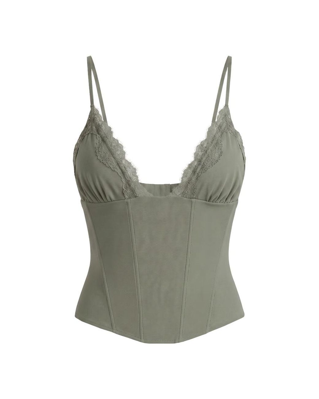 Garage Green Adela Lace Trim Cami Corset