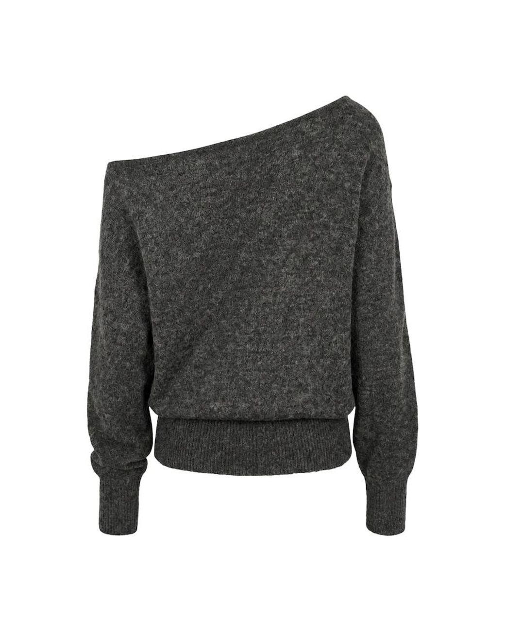 Garage Black Long Sleeve Spongy Relaxed Off Shoulder Sweater