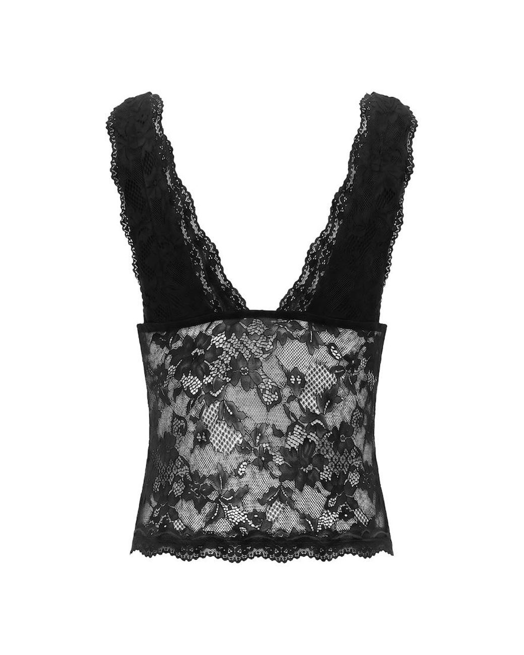 Garage Black Lace Plunge Tank Top