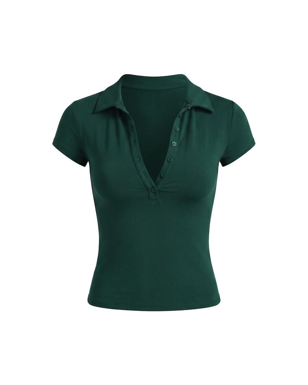 Garage Green Sleek Short Sleeve Polo Top