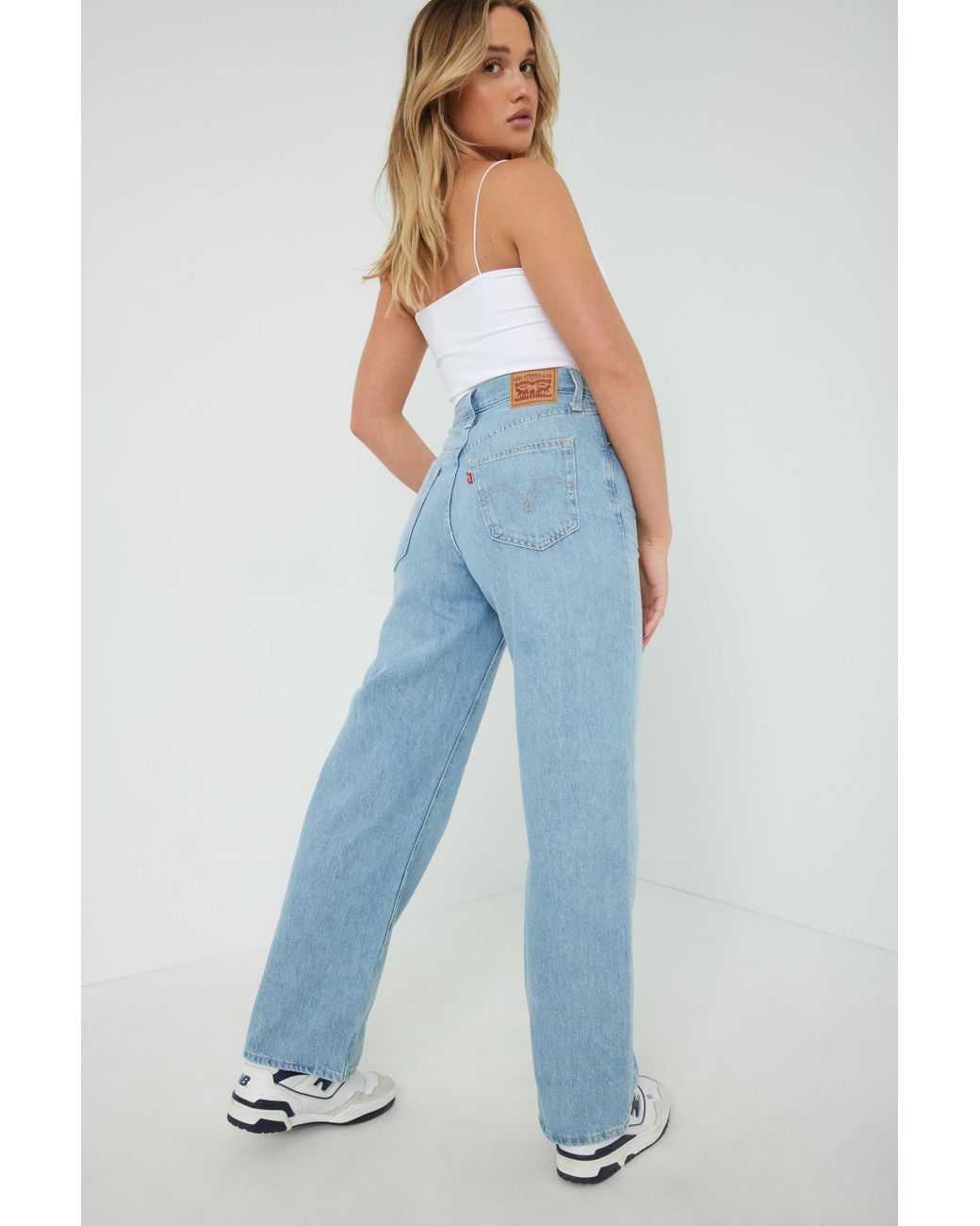 Garage Levi's High Waisted Straight Jean in Blue | Lyst