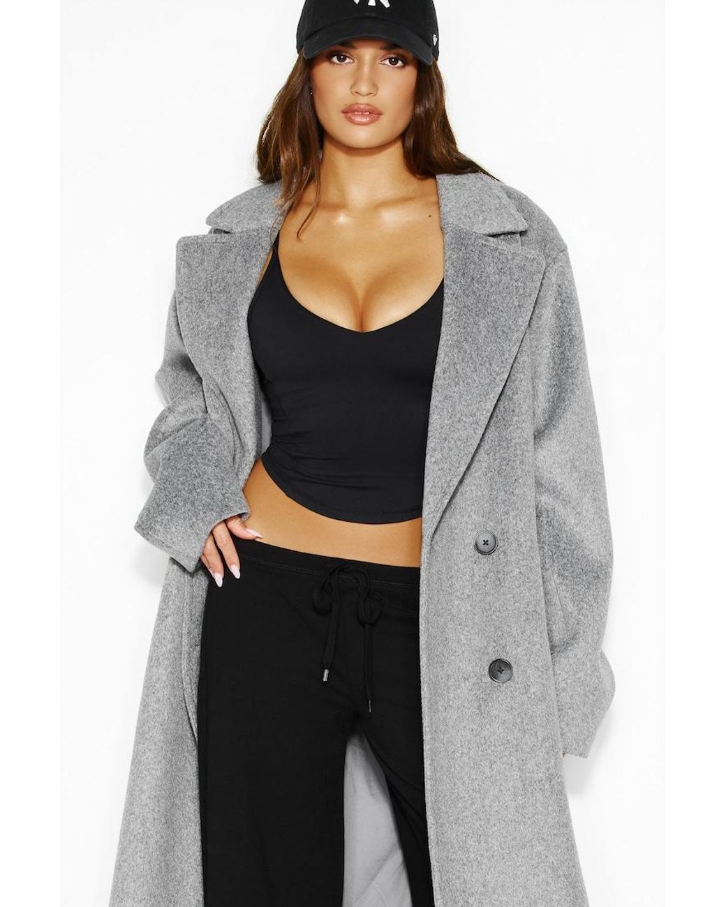 Garage Blue Long Wool Coat
