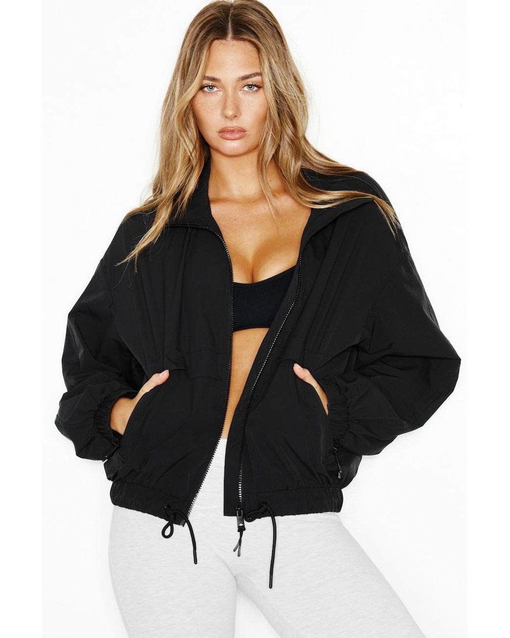 Garage Black Long Water Repellent Windbreaker