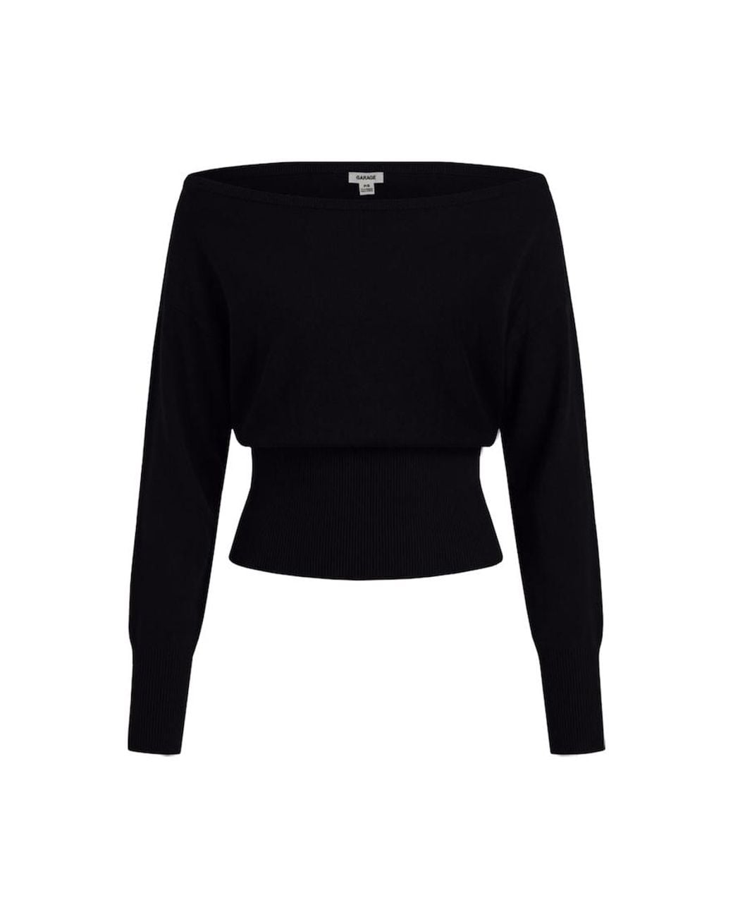 Garage Black Off Shoulder Reset Long Sleeve Top