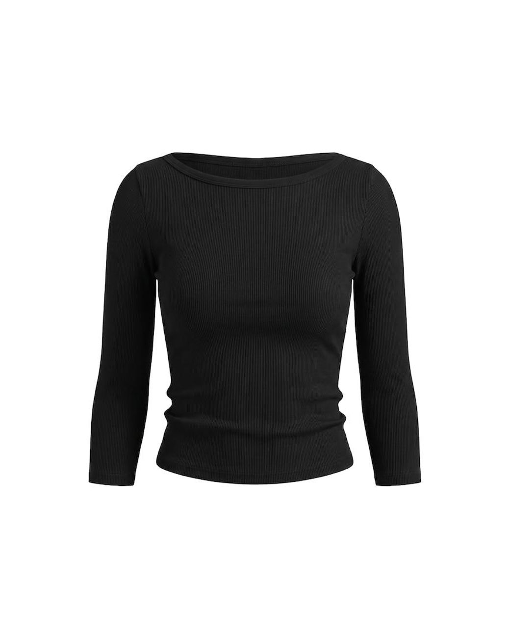 Garage Black Snatchrib 3/4 Sleeve Top