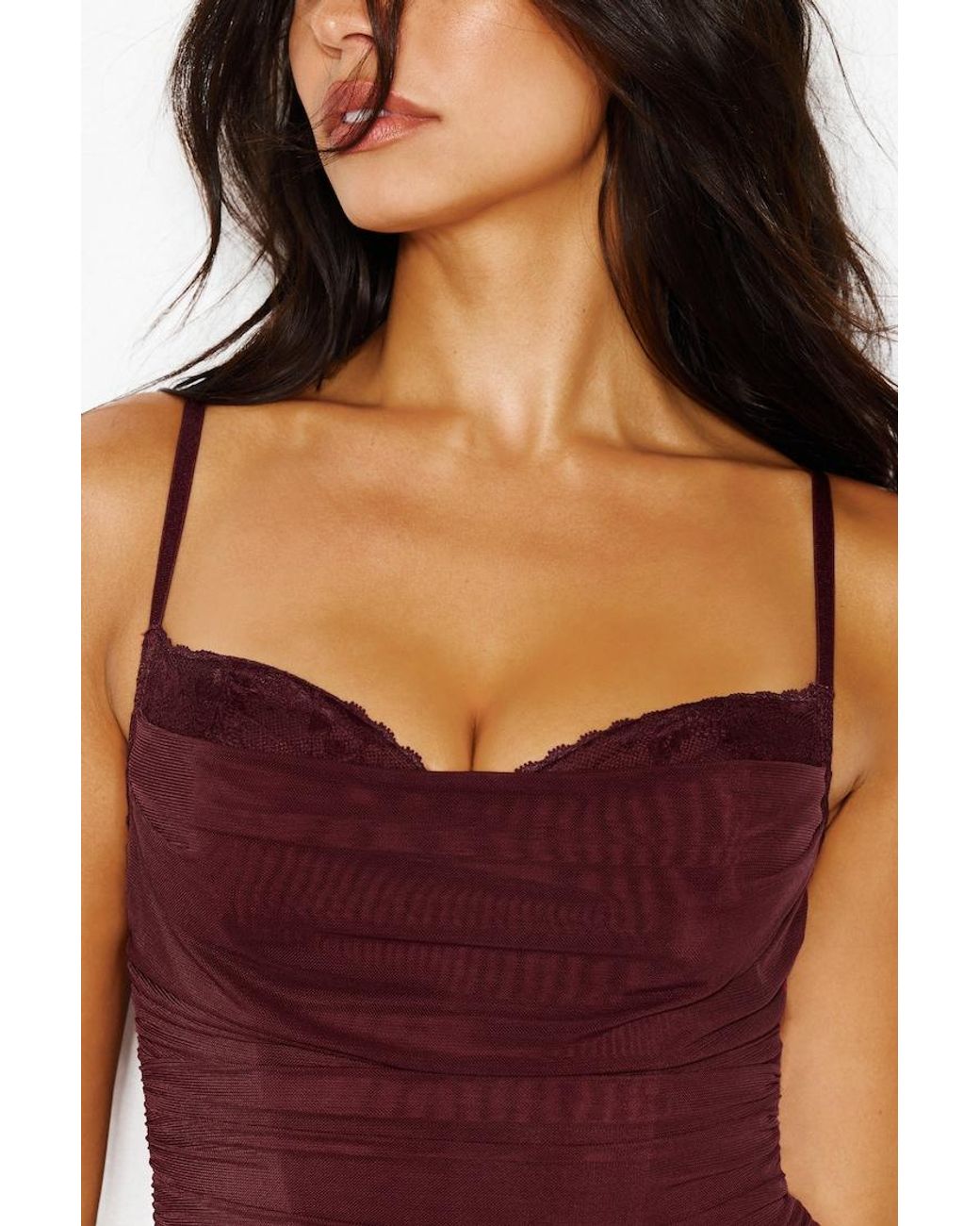 Garage Red Ally Mesh Peekaboo Bustier