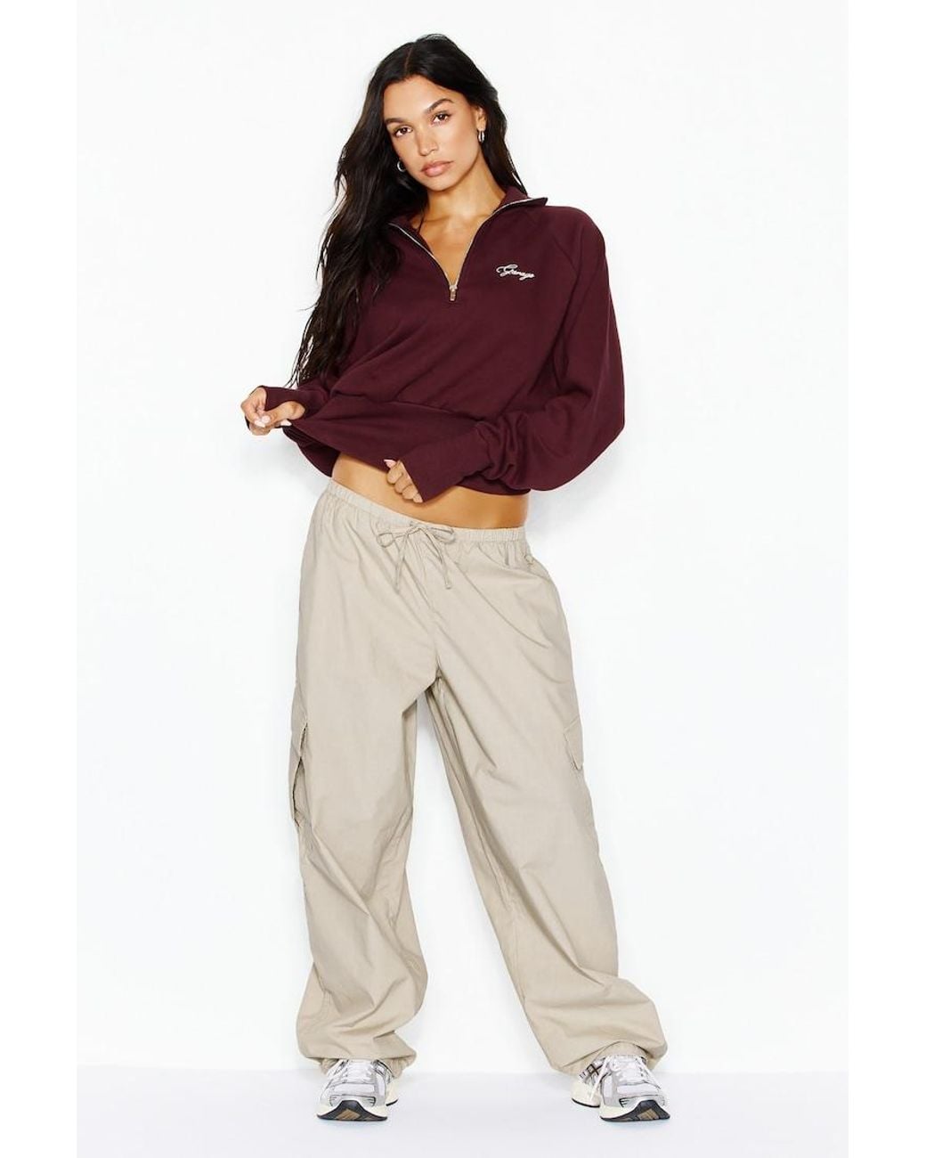 Garage Red Ultrafleece Funnel Half Zip Sweatshirt