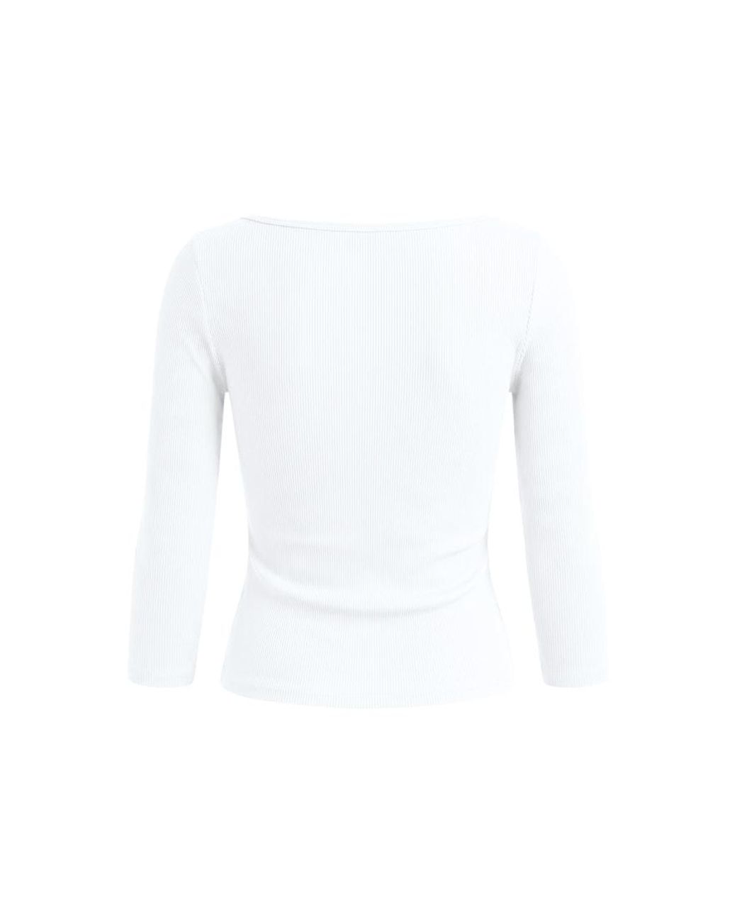 Garage White Snatchrib 3/4 Sleeve Top