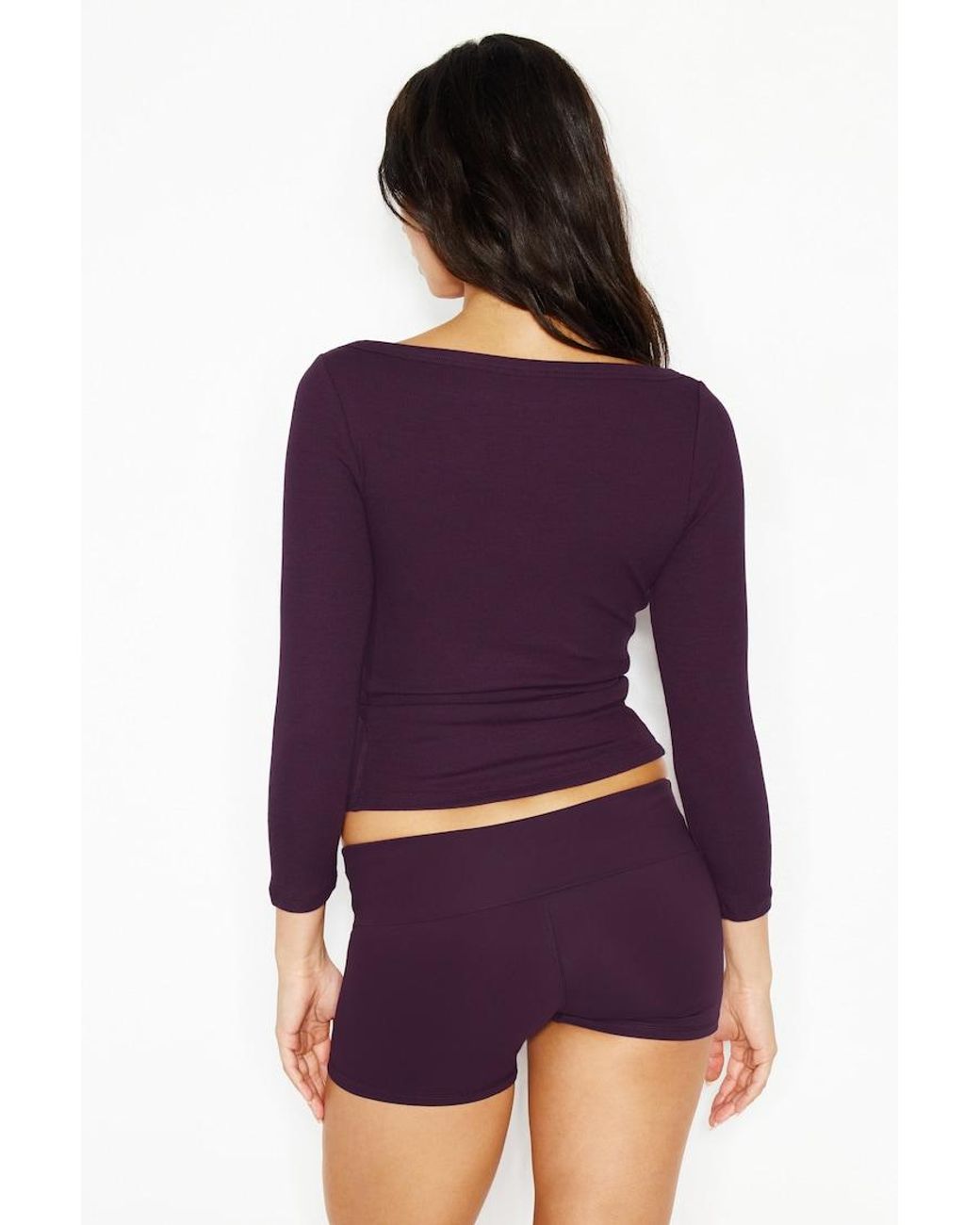 Garage Purple Snatchrib 3/4 Sleeve Top