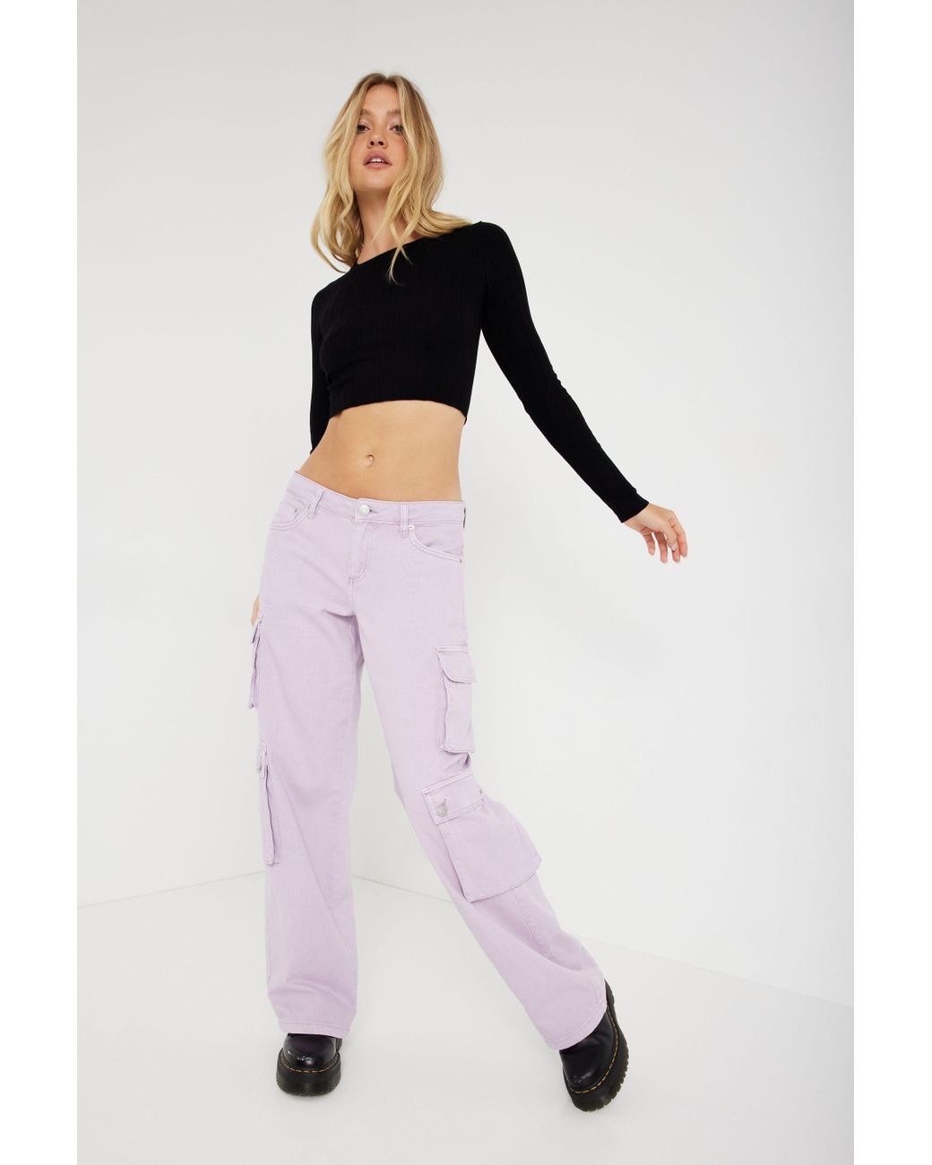 Garage Austin Low Rise Cargo Pant in Purple Lyst