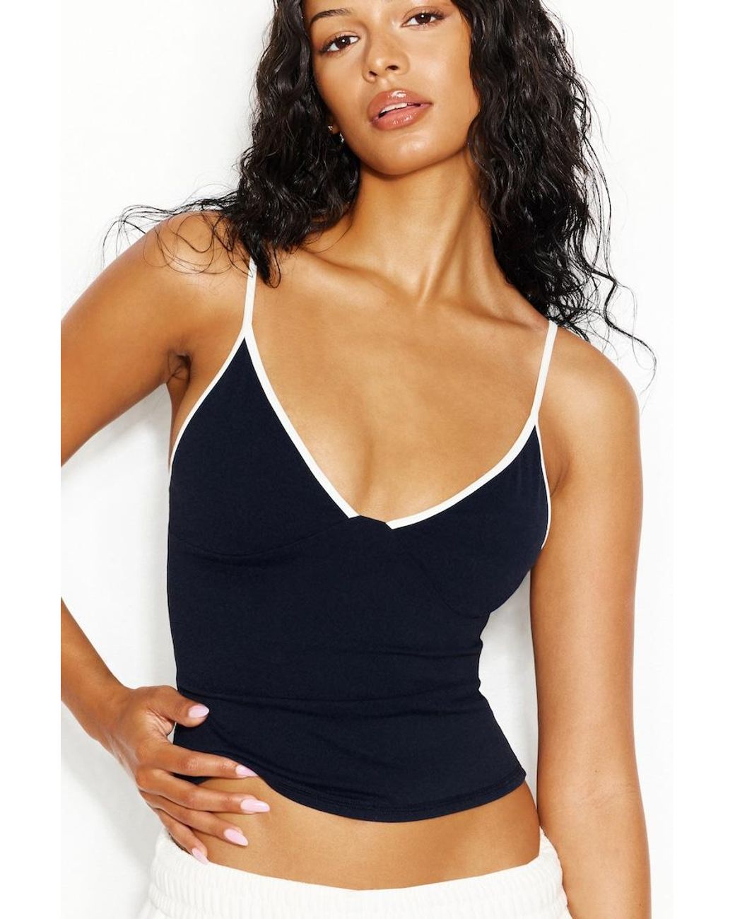 Garage Black Active Plunge Cami Top